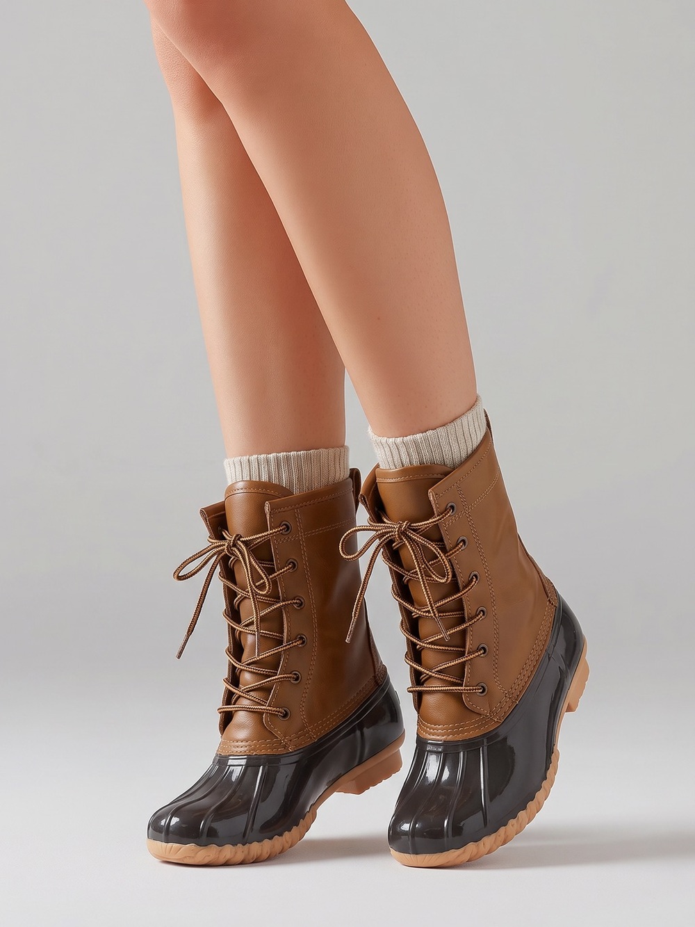 Sporto Ariel Duck Boots Womens 8M NWOT Cognac Brown Waterproof Shell Winter Snow